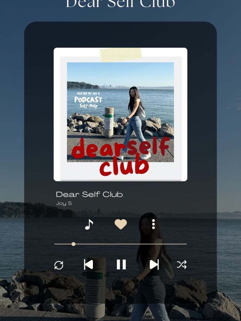 The mockup Page for Podcast Dear Self Club a podcast about self improvement, self help, manifestation and law of attraction